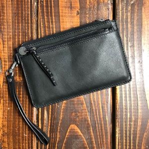 LUCKY BRAND || Black Leather Wristlet